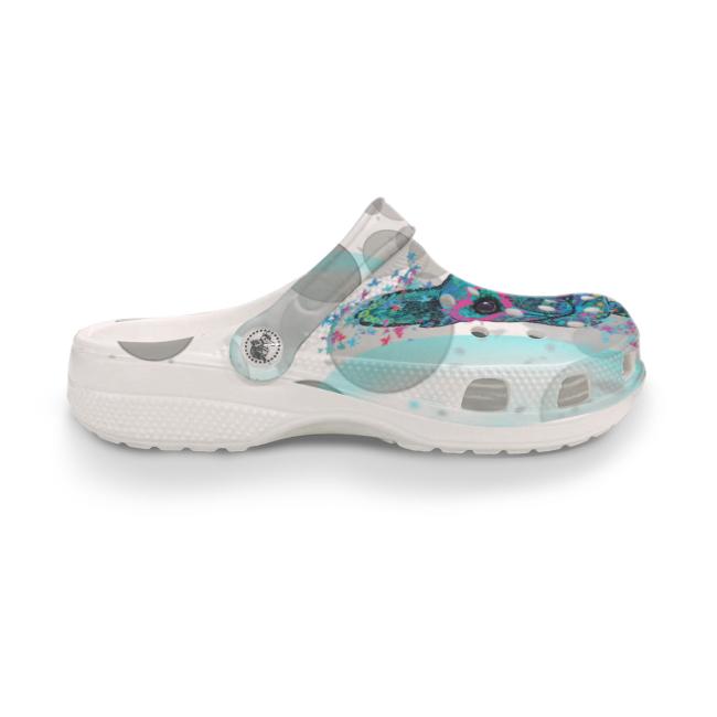 Preview: Clogs mit Hundemotiv Elli - Gartenschuhe, Gummischuhe, bunt, Unisex, Grösse 36-43, Mischling, Mix, Französische Bulldogge, Bully, Frenchi